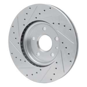 Lexus IS250 Brake Rotor (1) - Rear Right - R1 Concepts - Drilled & Slotted - Silver - `06-`15